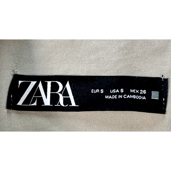 ZARA Women Sand Beige Taupe Adjustable Waist/Sleeves Jacket Loose Size Small - Picture 8 of 8